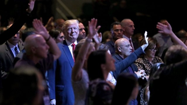 Trump attends church service