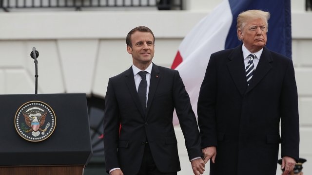 French President Emmanuel Macron and President Donald Trump