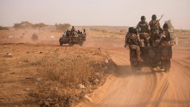 Nigerien armed forces during ambush training exercise