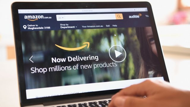 A person browses Amazon's website