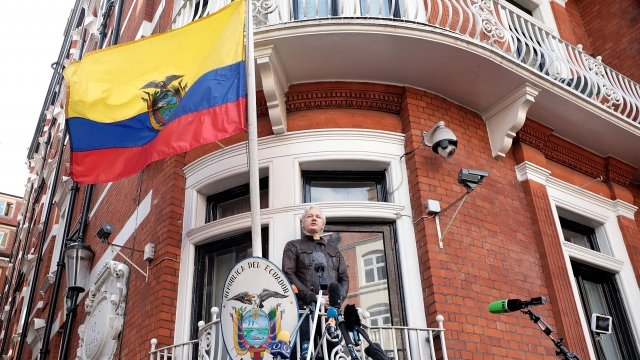 Assange at Ecuador embassy in London