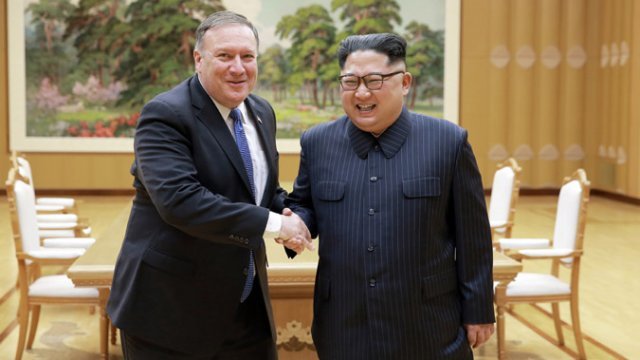 Secretary of State Mike Pompeo and North Korean leader Kim Jong-un
