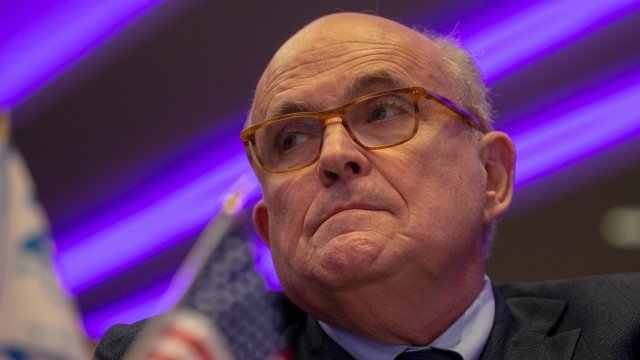 Rudy Giuliani attends the Conference on Iran on May 5, 2018.