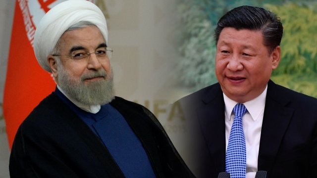 Iranian President Hassan Rouhani and Chinese President Xi Jinping