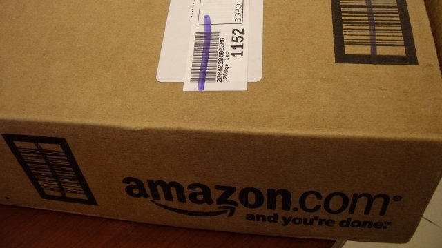 Amazon boxes on a desk