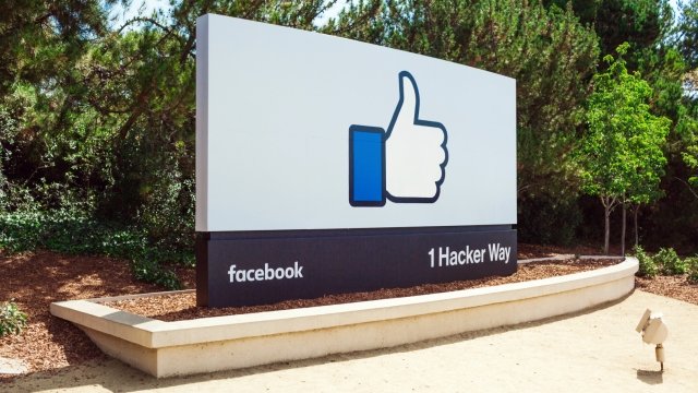 Front sign at Facebook headquarters