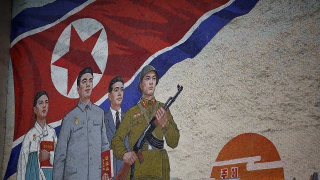 Propaganda mural in North Korea