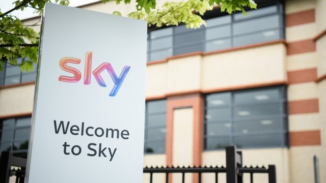 A sign for European broadcaster Sky
