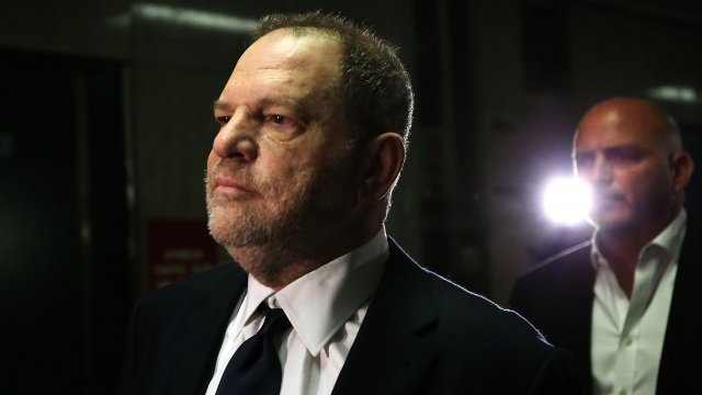 Harvey Weinstein arrives to plead not guilty to three felony counts in New York Supreme Court.