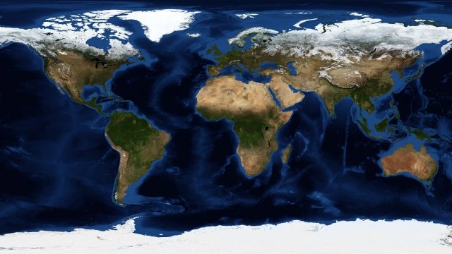 A map of Earth with ocean floor features