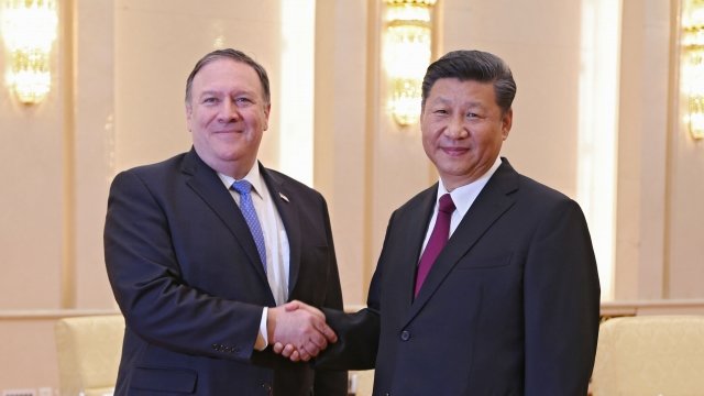 Secretary of State Mike Pompeo and Chinese President Xi Jinping
