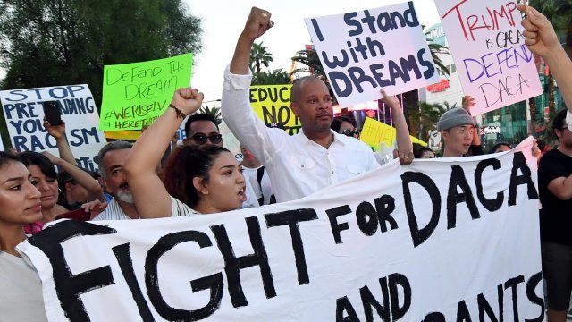 Protesters at a DACA rally.