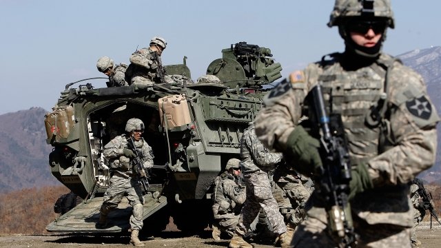 U.S. soldiers participate in Key Resolve/Foal Eagle exercise in Pocheon, South Korea.