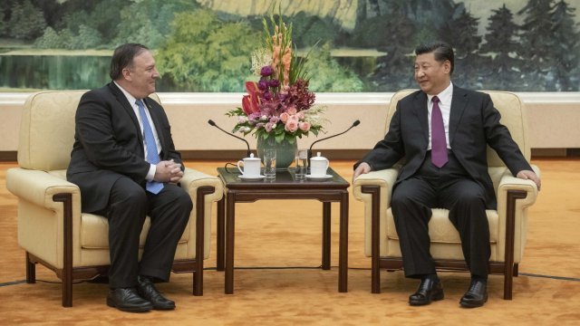 U.S. Secretary of State Mike Pompeo and Chinese President Xi Jinping