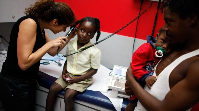 Children receiving medical care