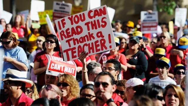 Teachers protest budget cuts in California