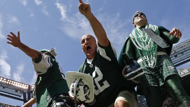 Football fans at a New York Jets game