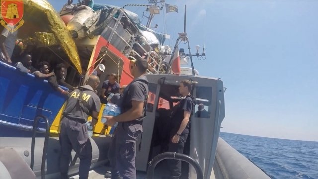 Armed Forces of Malta delivers supplies to the Lifeline rescue ship