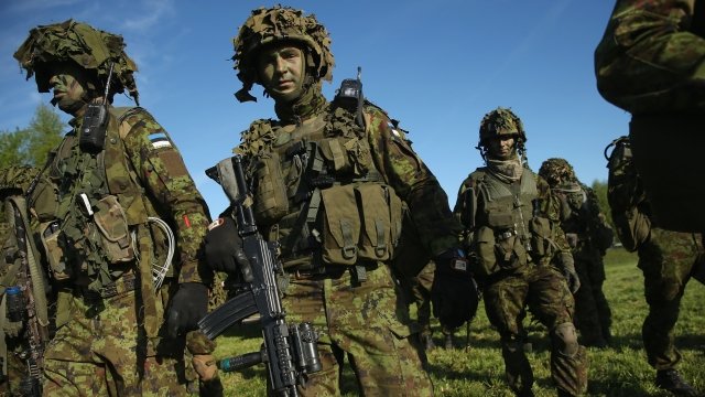 Estonian soldiers in a NATO exercise