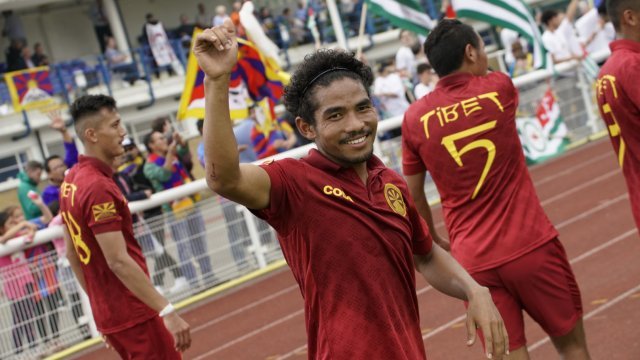 Players from Tibet at the 2018 CONIFA Football World Cup