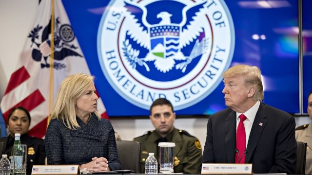 DHS Secretary Kirstjen Nielsen and President Donald Trump