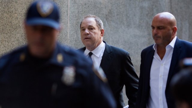 Harvey Weinstein arrives for a court appearance.