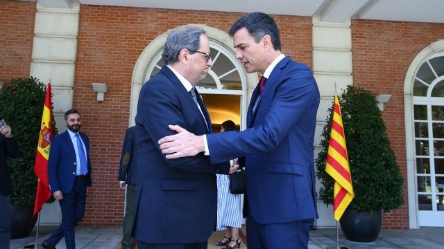 Spanish Prime Minister Pedro Sanchez and Catalan President Quim Torra meet in Madrid