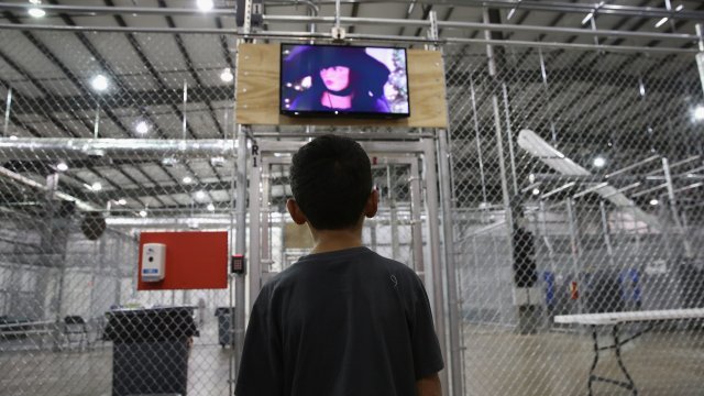 Migrant child in detention center