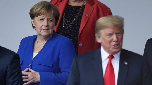 German Chancellor Angela Merkel and U.S. President Donald Trump.