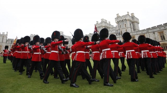 Coldstream honor guard at Windsor Castle