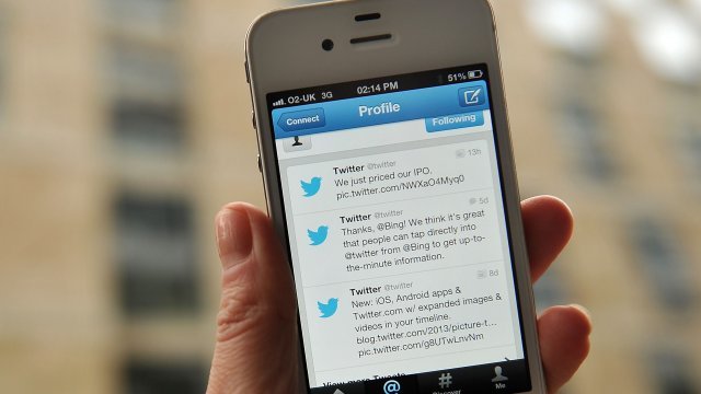 Twitter profile on a phone