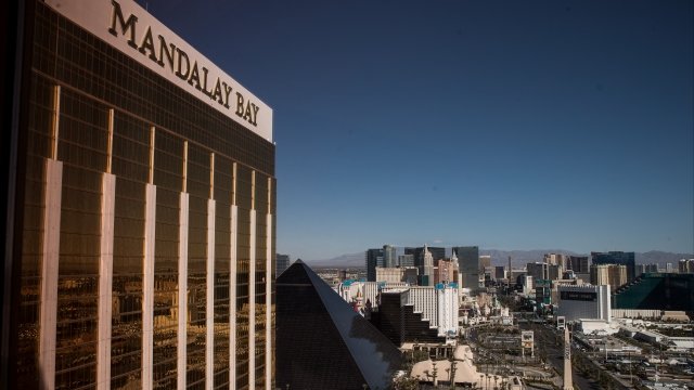 A view of the Mandalay Bay Resort and Casino