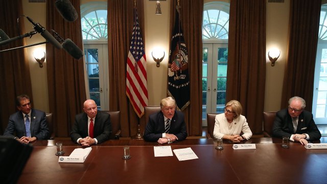 President Donald Trump in a meeting.