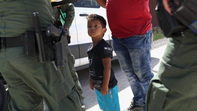 A boy and father from Honduras are taken into custody.