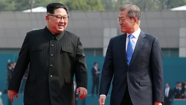North Korean leader Kim Jong-un and South Korean President Moon Jae-in