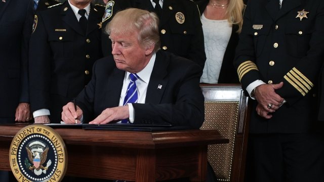 President Donald Trump signs legislation