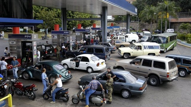 People get gas in Venezuela