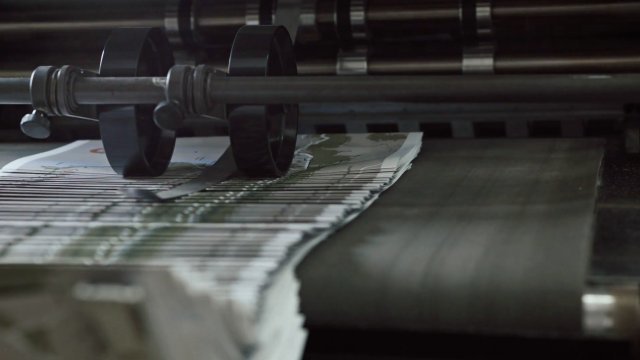 Newspapers being printed