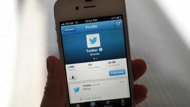 Twitter open on smartphone