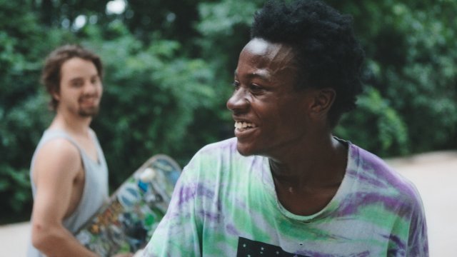Zack Mulligan (background) and Keire Johnson in Bing Liu's "Minding the Gap"