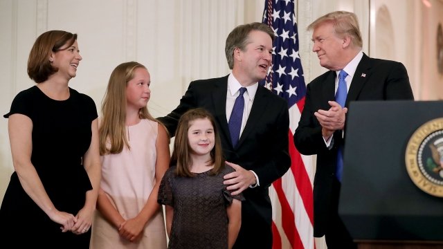A picture of Supreme Court nominee Brett Kavanaugh with President Donald Trump.