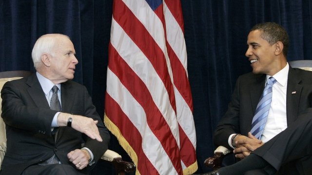 Sen. John McCain and then-President Barack Obama