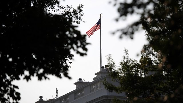 The American flag at the White House flies at full staff August 27, 2018