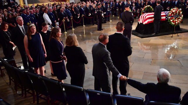 John McCain's casket in the Capitol rotunda