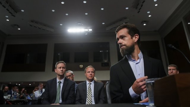 Twitter CEOr Jack Dorsey testifies before the Senate Intelligence Committee