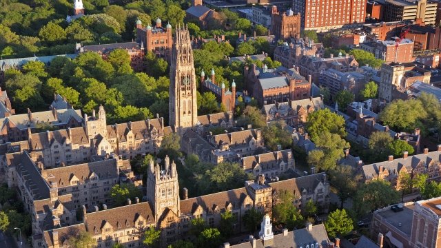 Aerial photo of Yale University.