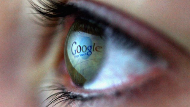 Google page reflected in an eye