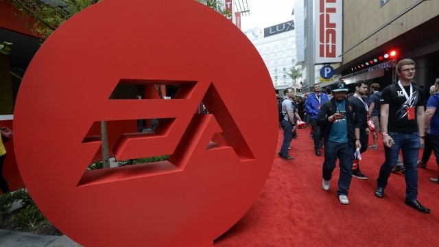Giant red Electronic Arts logo