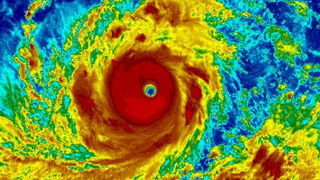 ​Satellite image of Typhoon Mangkhut.