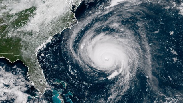 Hurricane Florence churns through the Atlantic Ocean toward the U.S. East Coast on September 12, 2018